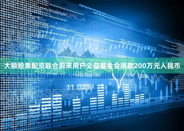 大额股票配资联合蔚来用户公益基金会捐款200万元人民币