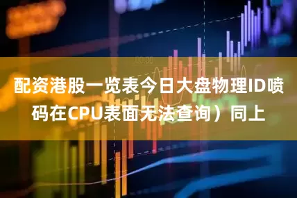 配资港股一览表今日大盘物理ID喷码在CPU表面无法查询）同上